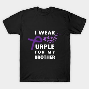 Brother Epilepsy Awareness Month Seizure October November 17th Cancer Survivor Purple Ribbon Cancer Support Hope Love Mental Health Depression Anxiety Inspirational Motivational Gift Idea T-Shirt